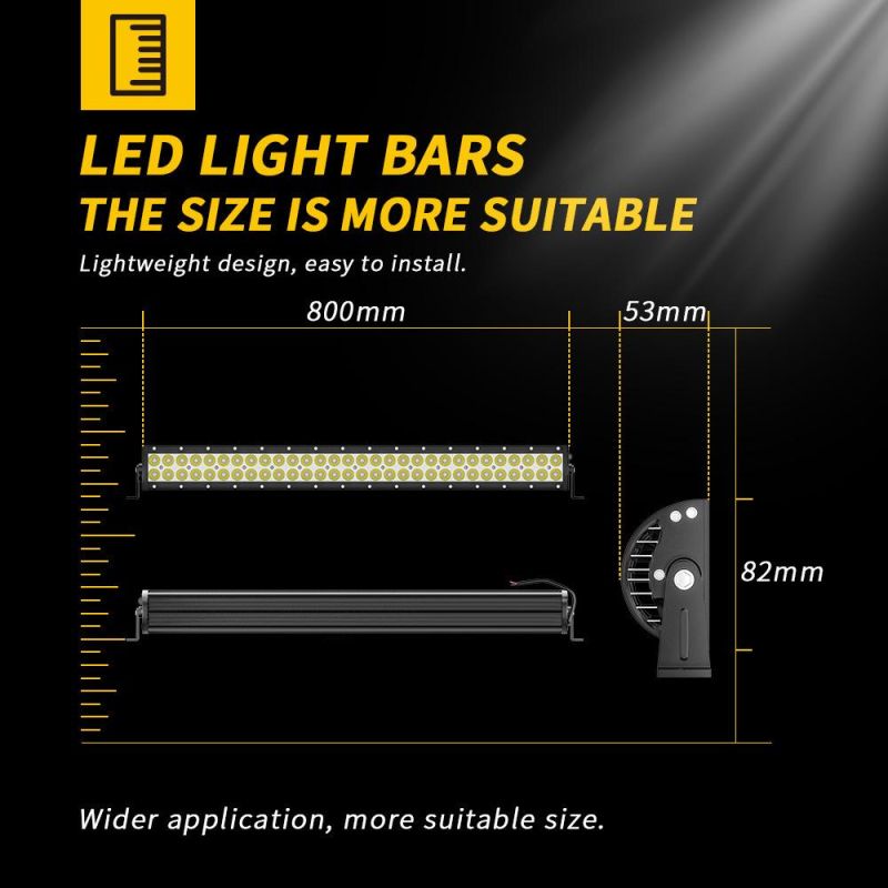 Dxz 180W/80cm 60LED High Power Hummer Light off Road LED Bar Straight Lamp 2rows 4X4 Curved 12D LED Light Bar for Truck