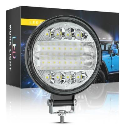 Dxz Round LED Lights 12V 24V 4 Inch 24LED 72W 25mm Truck Spot Driving Lights LED Work Light Bar Waterproof for off-Road SUV Boat 4X4 Jeep 4WD