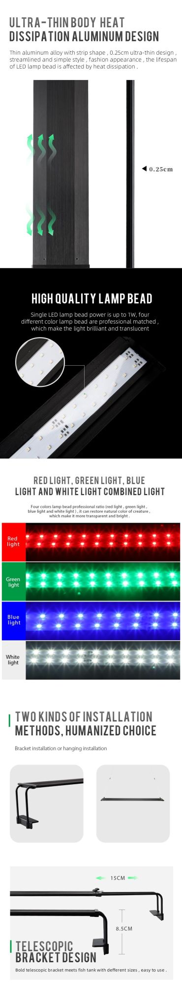 OEM & ODM LED Aquarium Light for Fish Tank with Bluetooth APP Control (MA14)