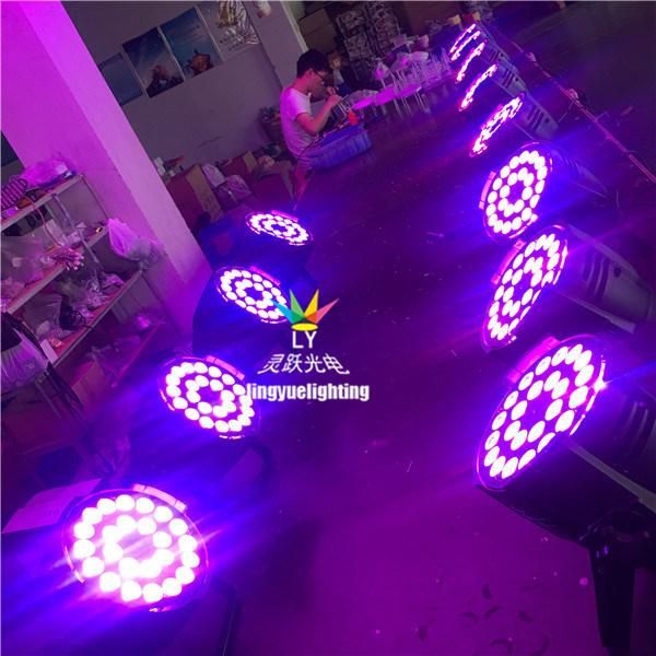 Stage Best Cheap DMX DJ 24X18W Rgbaw UV LED PAR 64 Disco Light