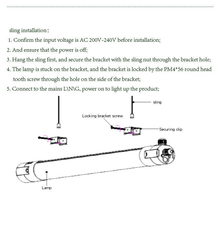 High Lumens Aluminium Housing Ce RoHS ENEC TUV Certificate IP65 50W Batten LED Tri-Proof Light