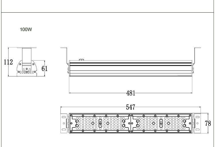 Ctory Wholesales Price 100W IP66 Tri Proof LED Linear Highbay Light