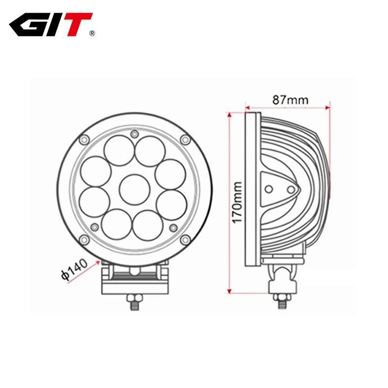 Round 45W Blue 5.5inch CREE LED Spot Work Light for Offroad Agriculture Sprayer (GT16205-45W)