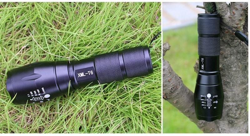 High Power Xml-T6 Modes Torch Lights Waterproof Zoomable LED Flashlight