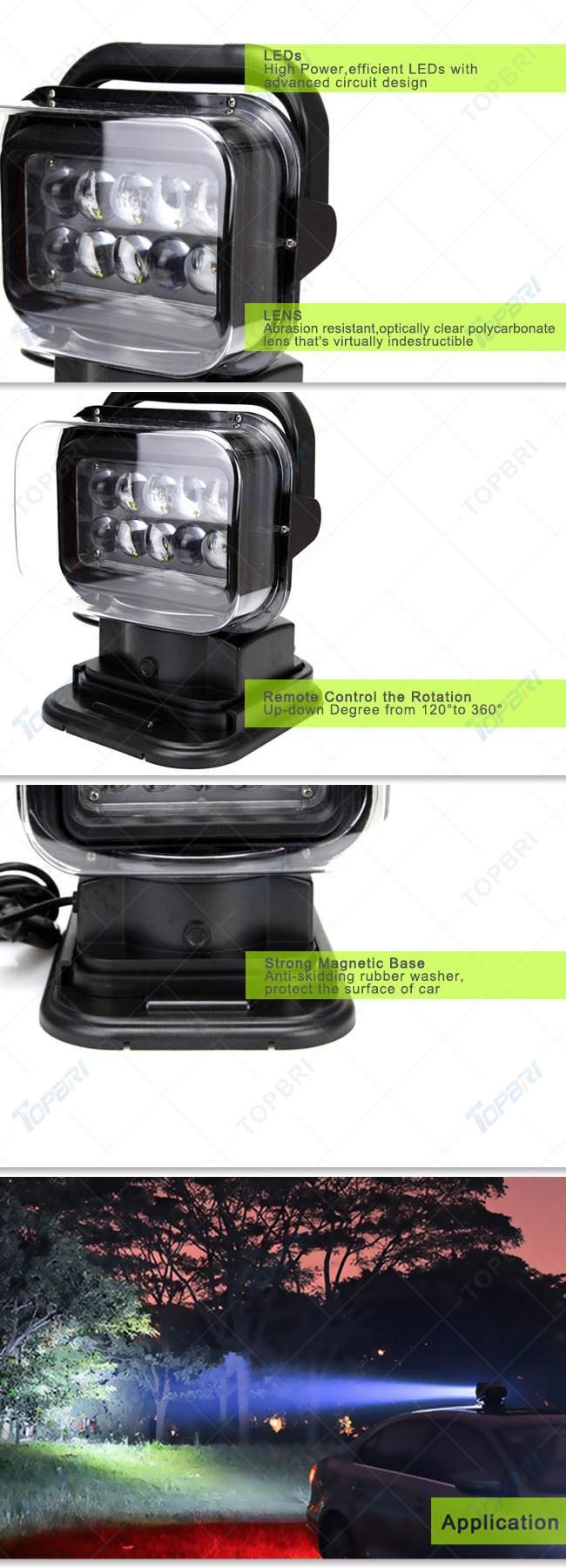 LED Driving Light 50W Remote Control CREE LED Search Light