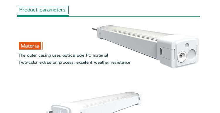 IP66 Ik10 30W Industrial, Food Factory Lighting LED Tri- Proof Linear Light 150LMW TUV Ce Approved