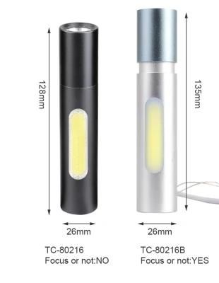 300lm Rechargeable Yunzhe Color Box /OEM 28*45*155mm Outdoor Light Flashlight