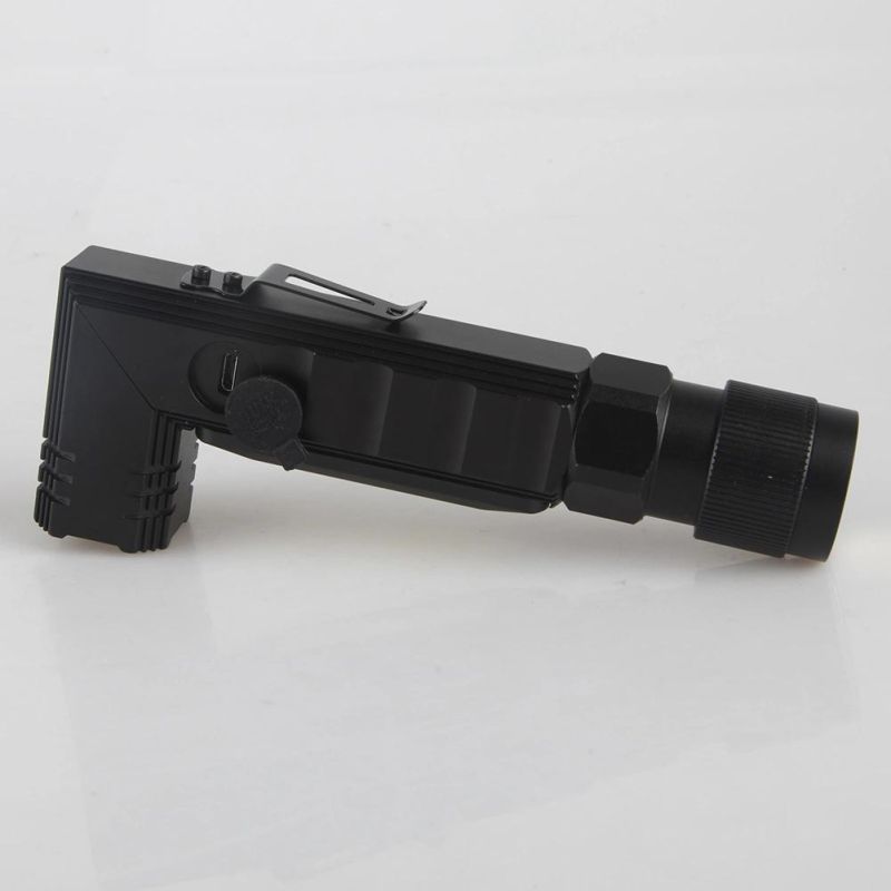 Yichen New Design Rechargeable LED Flashlight with Dual Emergency Light and Rotation Head