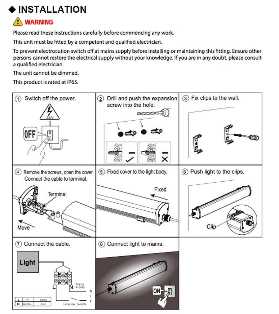 IP65 LED Tube Tri Proof Light