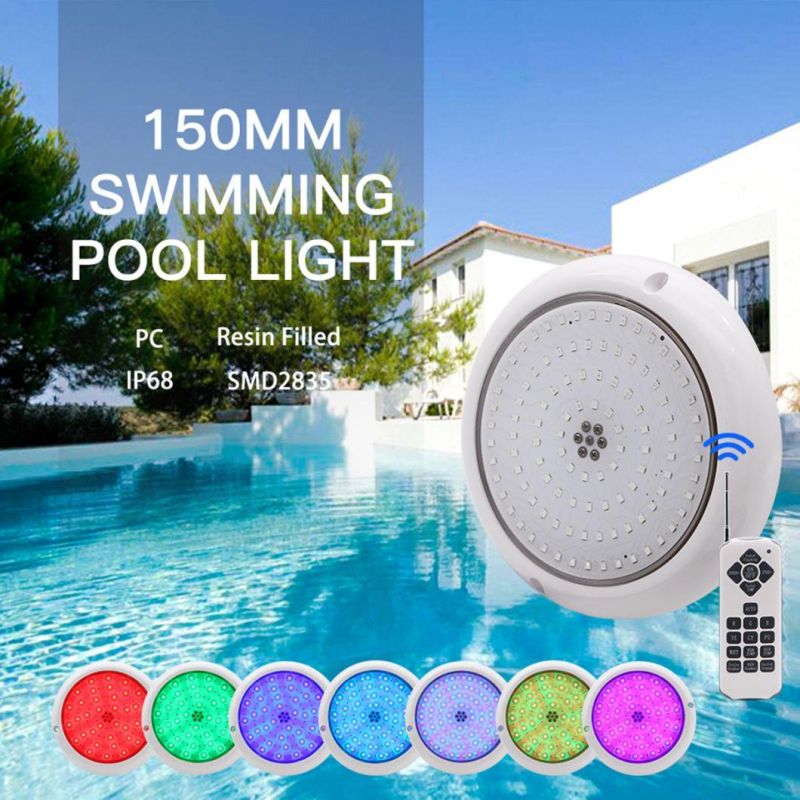 New Model-150mm 316ss/PC Mini 10-18W Resin Filled Wall Mounted LED Pool Lights