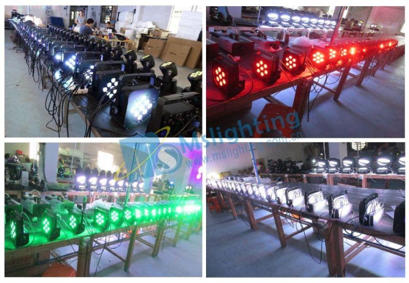 9*18W Rgbwauv 6in1 Multi-Color LED PAR 64s /LED Plat PAR Light