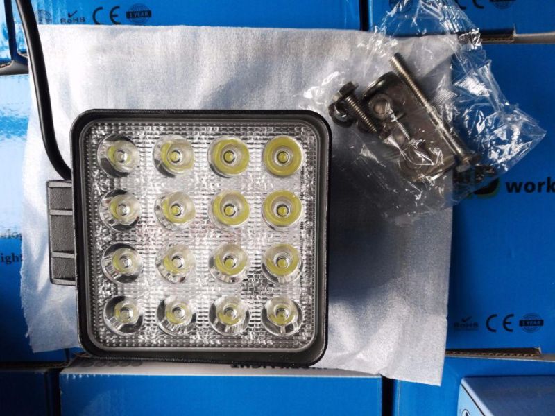 IP67 48W 65mm Thickness LED Suqare Work Light for Truck