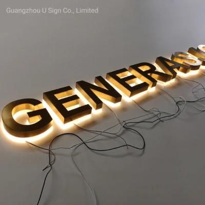 LED 3D Lighted Backlit Channel Metal Alphabet Signage Store Sign for Business Usage