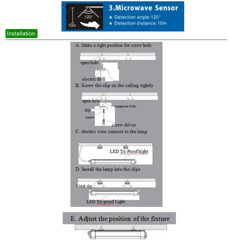 2021 IP65 Linear Light with 5 Years Warranty 30W LED Tri-Proof Lamp