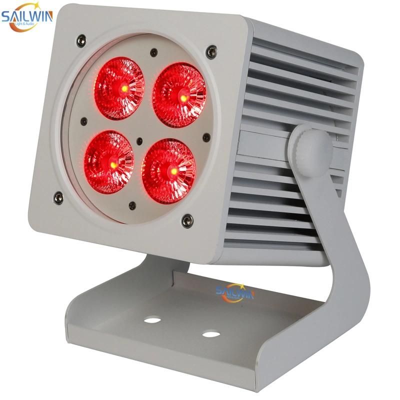 New 4X18W 6in1 Rgbaw UV Outdoor Watperproof Battery Powered DMX Mobile LED PAR Light