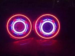 7 Inches J Eep LED/HID Starry Headlights with Devil Demon Eye and LED Angel Halo