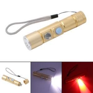Red White Built-in 16340 Battery CREE Q5 LED Rechargeable Torch