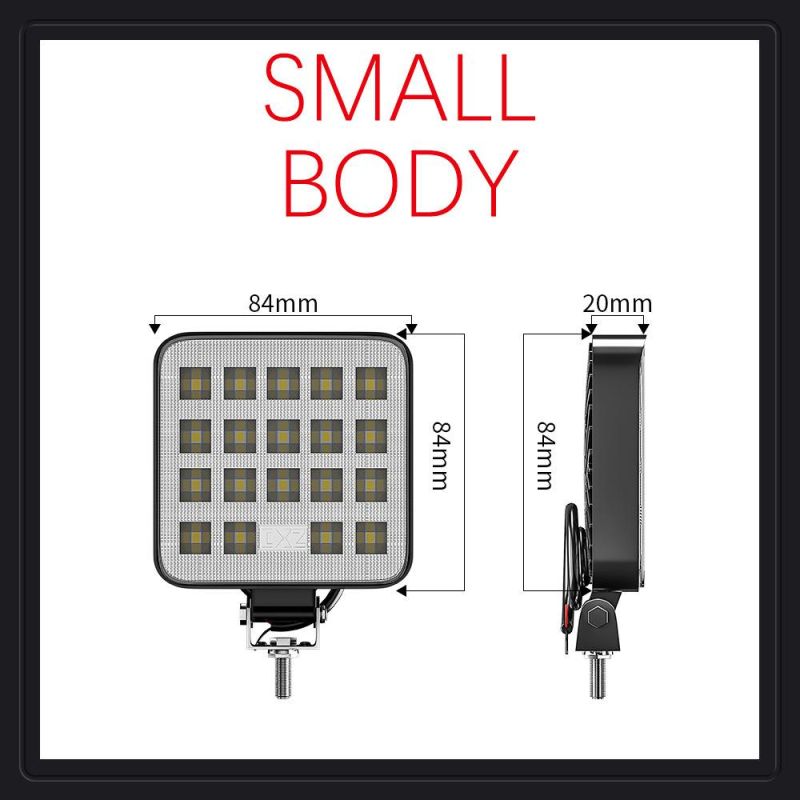 Dxz New 19LED 57W LED Square Work Light Bar Spot Lamp off-Road Light Driving Spotlight for SUV ATV Truck