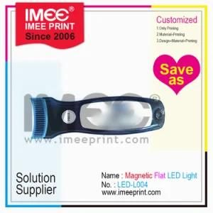 Imee Logo Pringing Customized Key Chain Ring Finder Flat LED Flashlight Magnetic