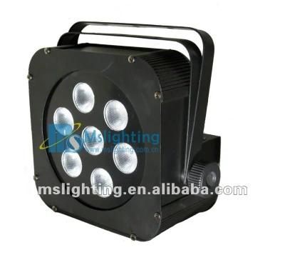 7*15W RGBWA 5in1 Multi-Color LED Plat PAR Light with Battery 5-6hours