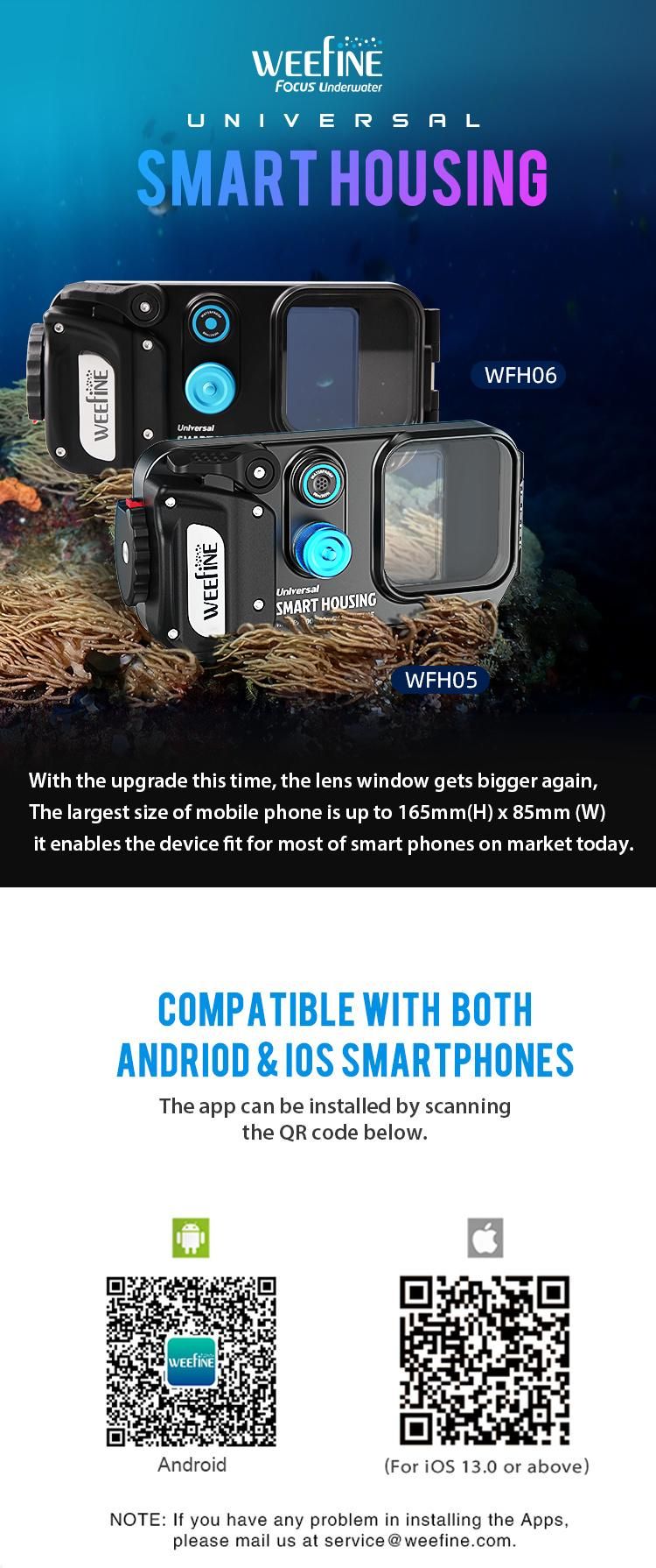 Weefine Underwater Housing Wfh05 Smart Smart Phone Housing Compatible with Most of Smart Phones