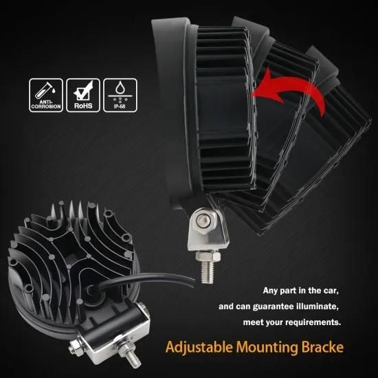 Round 27W LED Work Light Offroad Spot Flood Light Working Headlamps for Automotive Agricultural Machinery