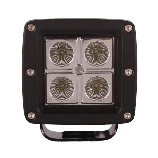 Car LED Spotlight 12W 3 Inch Square a-Pillar Spotlight off-Road Modified Front Bumper Auxiliary Light in The Net Roof Light Anti-Fog Light Super Bright
