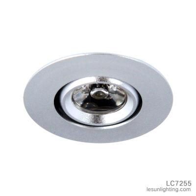 High Quality Silver/Black 1W/2W LED Recessed Cabinet Spotlight Lamp LC7255