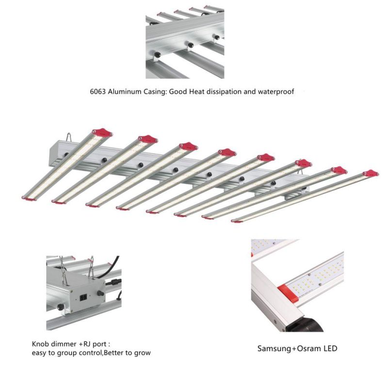 Full Sepctrum Dimmable Bar Plant 1000W LED Grow Light for Horticulture Greenhouse Lighting