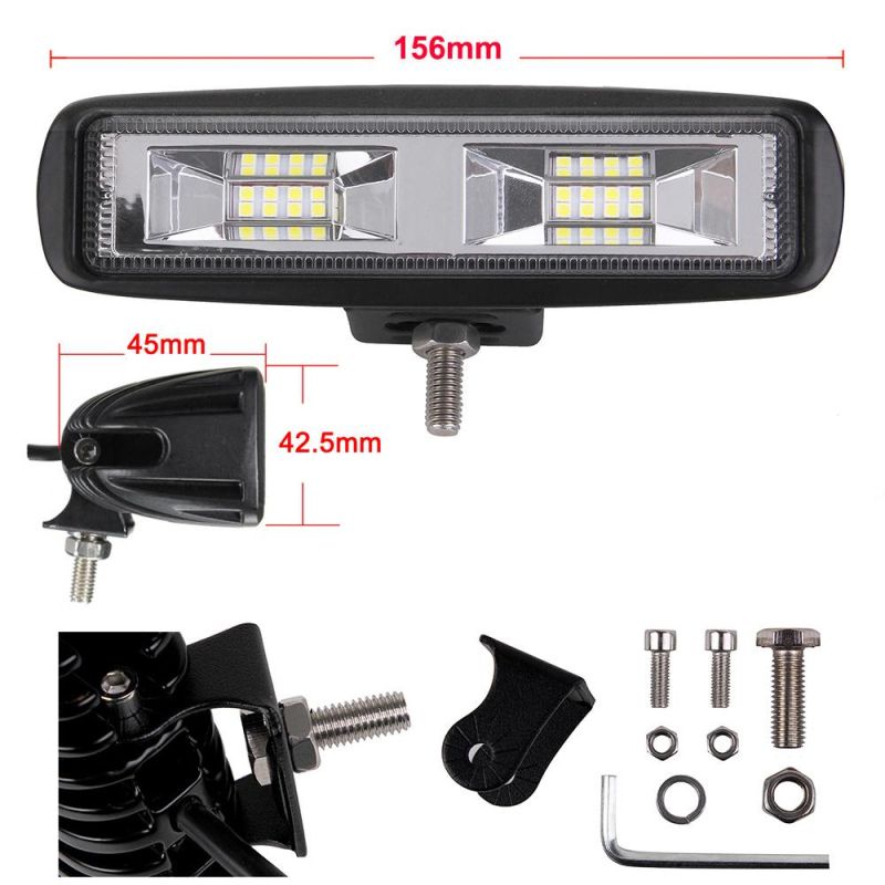 6 Inch Daytime Running Light Spotlight 18W 48W 60W 12V 24V LED Work Light Bar for Offroad 4X4 ATV Truck Tractor