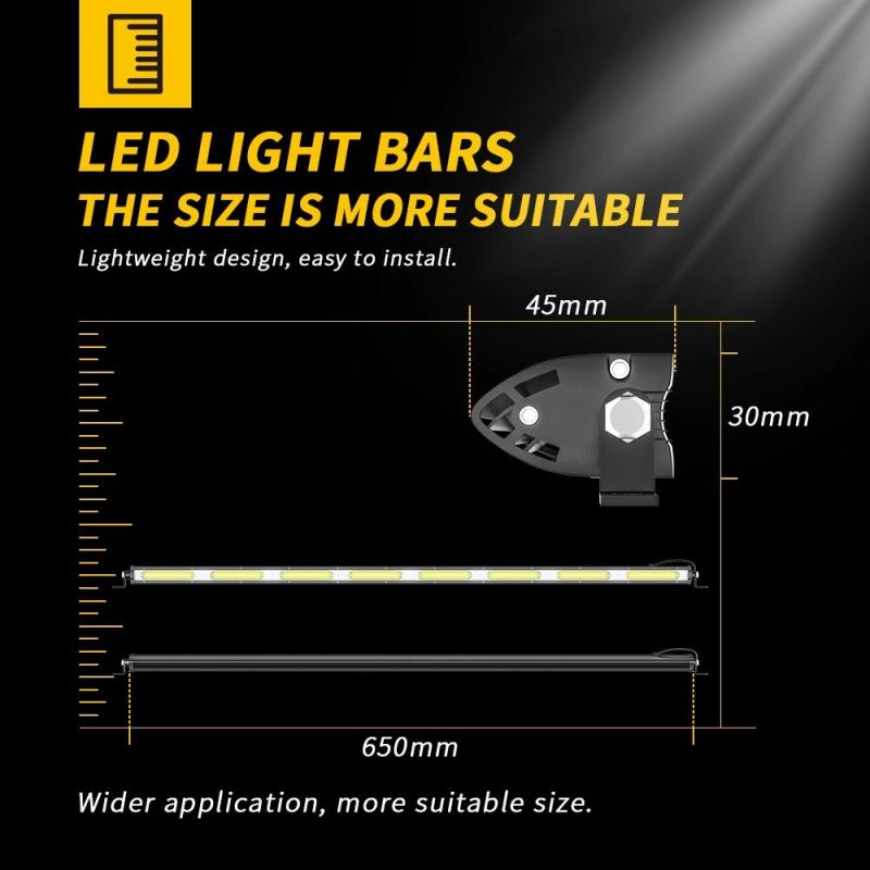 Dxz 72W 62cm 26inch COB Car LED Work Lamp Vehicle Auxiliary Lighting for Motorcycle Tractor Boat off Road 4WD 4X4 Truck SUV ATV