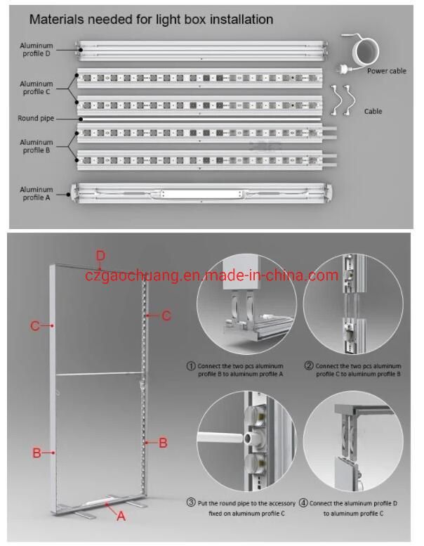 80mm Thick Tool Free Double Sided Fabric Sign LED Light Box