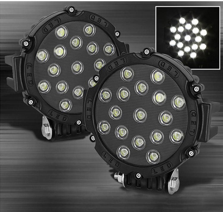 High Power 12V 24V Working Spot/Flood Driving Light for off Road ATV Truck Jeep 7" 51W LED Work Light