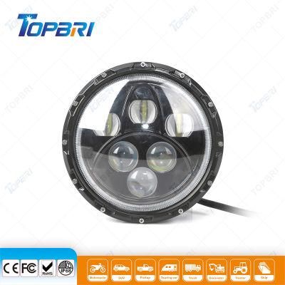 7inch Round 60W High Low Beam Headlight with Angel Eyes