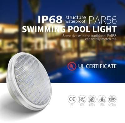 ABS 18W 12V IP68 2 Screws Terminal Waterproof Swimming Pool LED Light PAR56 Light