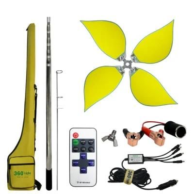 360 Light Outdoor Multifunction DC 12V COB Lamp Board Portable LED Telescopic Metal Rod Camping Light