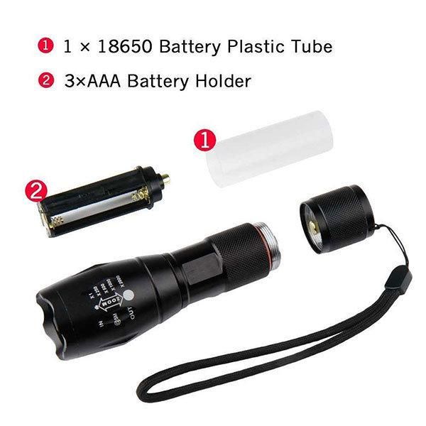 Aluminum Alloy Hunting Tactical Backup Torch LED Red Light Flashlight