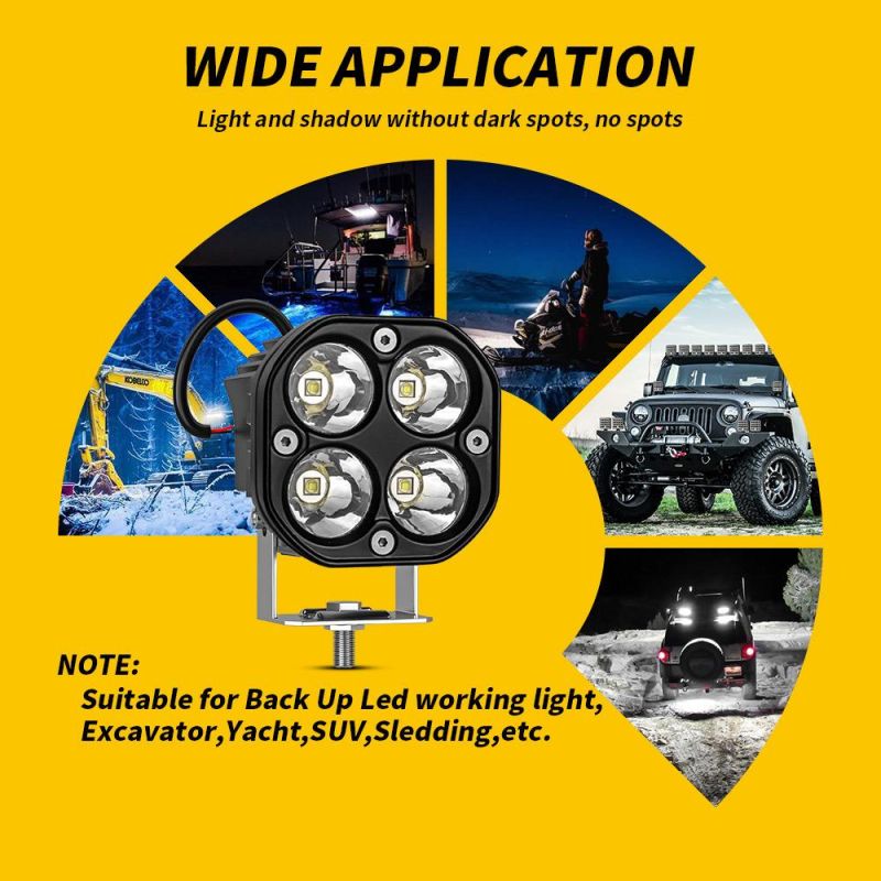 Dxz LED Yellow Driving Fog Lights 3inch 40W Waterproof Driving off Road Work Lamps for Wrangler 4X4 Auto Car Jeep Truck ATV UTV Boat Motorcycle Bait