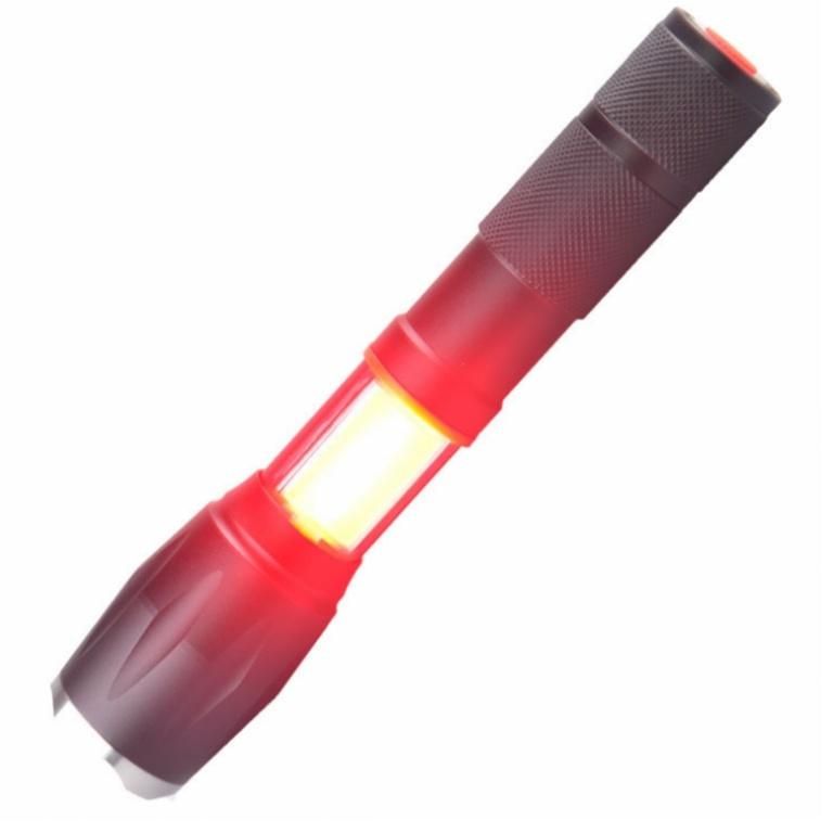 Hot Sale Camping Emergency Torch Lamp Water Resistant Zoomable Rechargeable Torch Light High Quality Portable 800 Lumen COB LED Tactical Flashlight