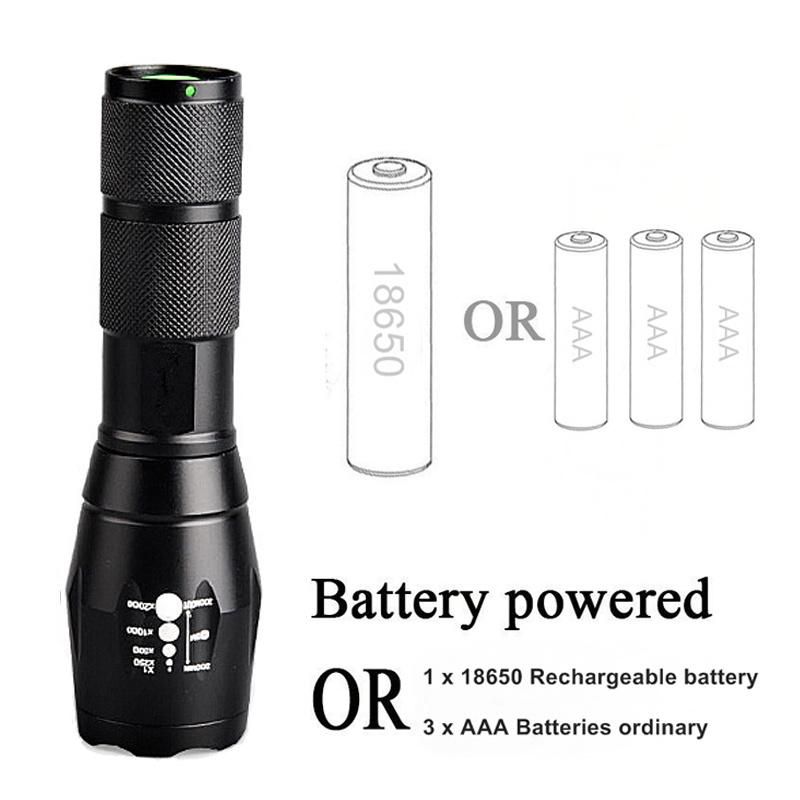 Green Light Hunting Remote Pressure Switc Zoomable Tactical LED Flashlight Set