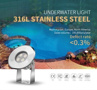 Manufacturers 3W Stainless Steel IP68 Structure Waterproof LED Swimming Pool Light with ERP