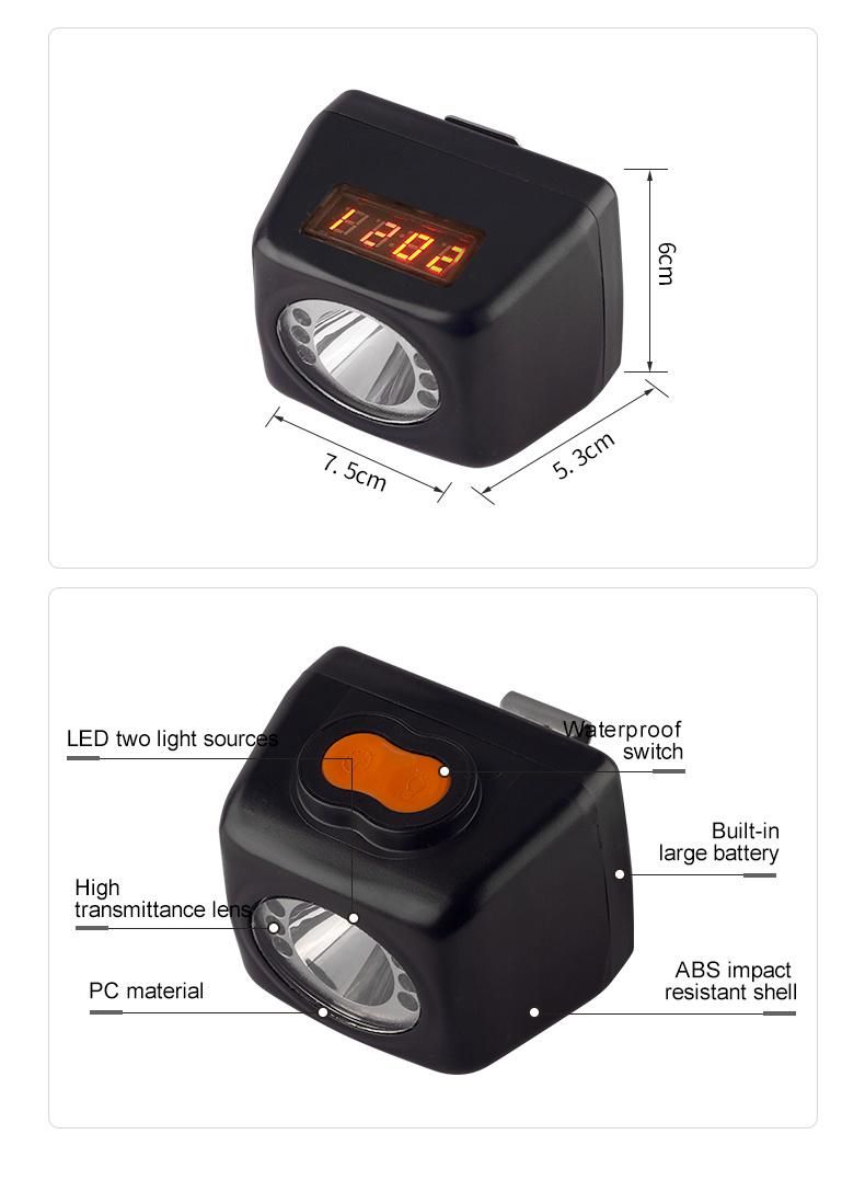 4500lux Sturdy Waterproof LED Rechargeable Cordless Mining Head Lamp LED Safety Mining Headlight