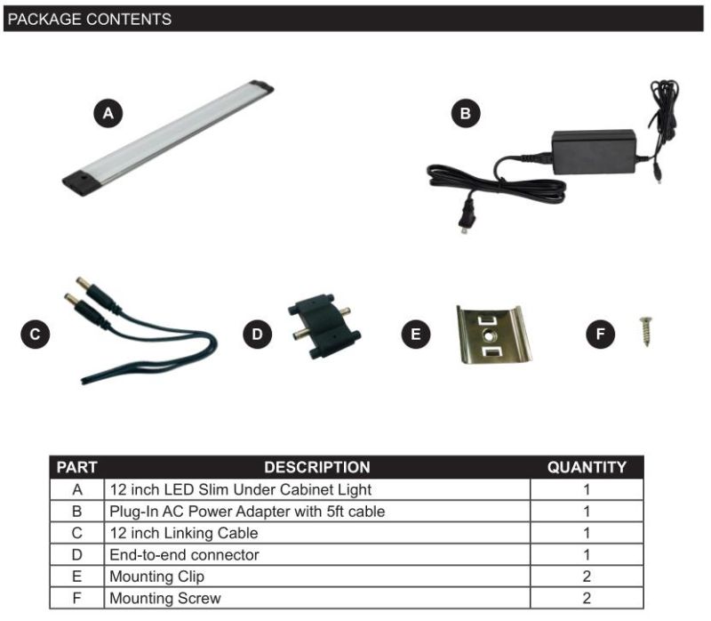 20 Inch Ultra Thin Linkable / Connectable 7W LED Under Cabinet Light Wardrobe Light