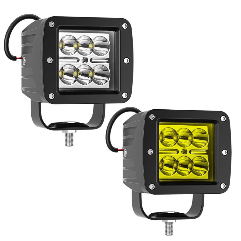 Dxz 18W 3 Inch Work Light High Power Ultra High Brightness Jeep Wrangler off-Road Vehicle a Pillar Light LED Fog Light Spotlight Backlight