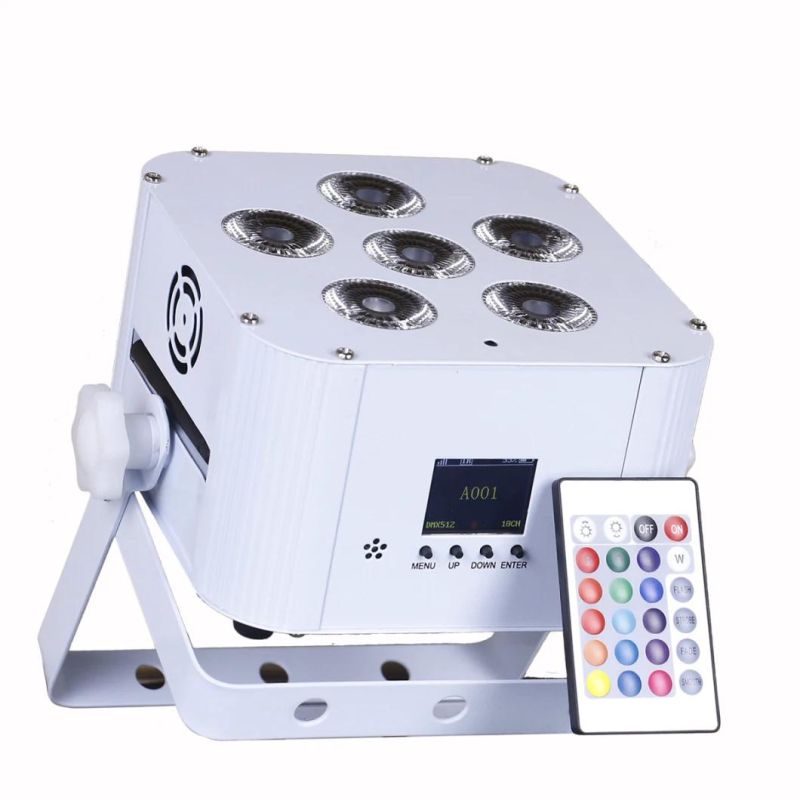 Gbr-Bp661 6X18W LED Flat PAR Cans Wireless DMX Uplight Battery Powered