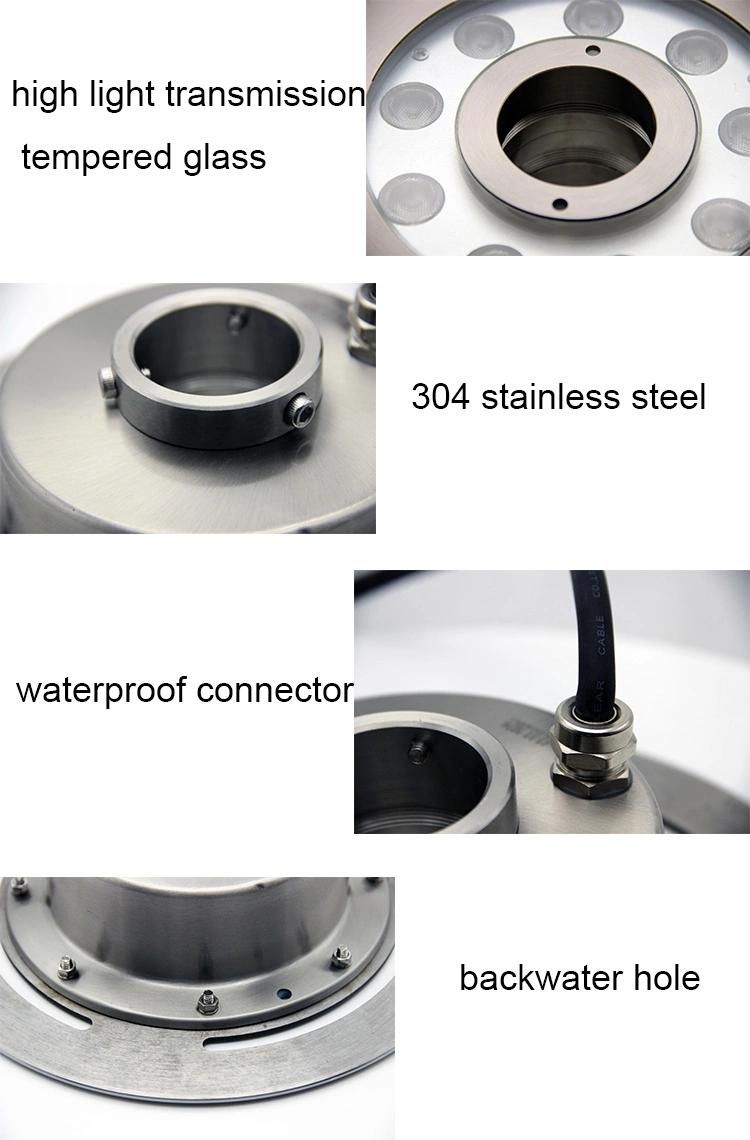 China IP68 Waterproof Outdoor Stainless Steel Underwater LED Ring Water Fountain Light