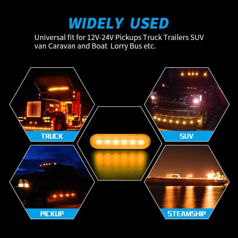Dxz 12V-24V Car Accessories Flash Side Lights 6SMD 18W Ultra-Thin Driving Warning Light Taillight Vehicles LED Lamp