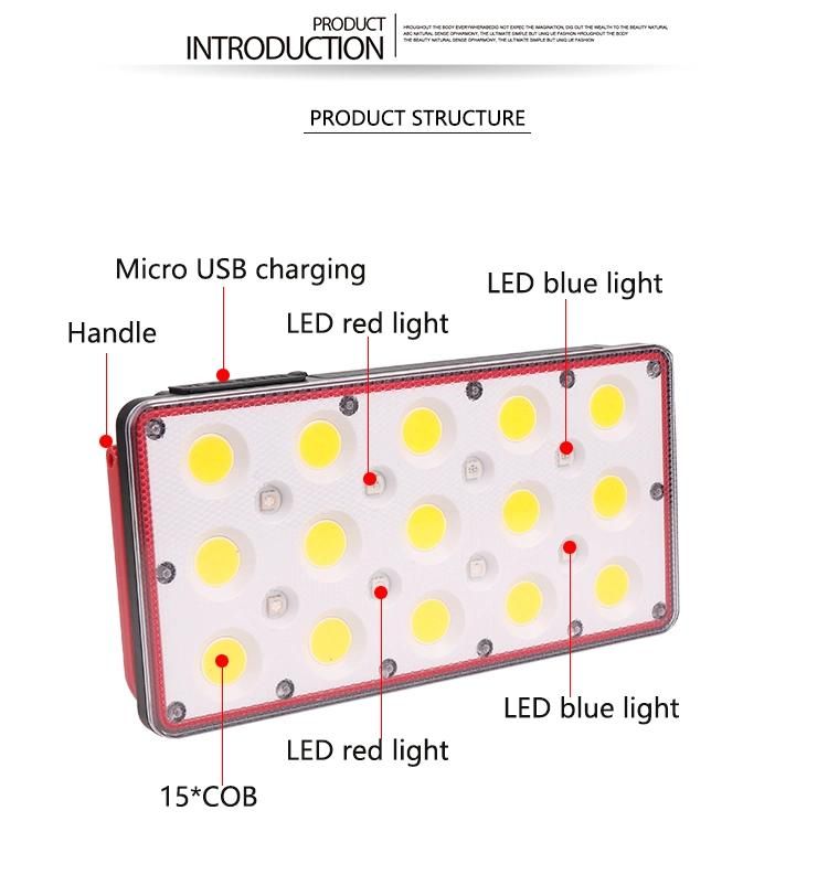 Outdoor Bright Ultra Rechargeable Work COB USB Camping Floodlight LED Emergency Light