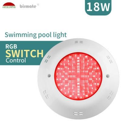 IP68 Waterproof 18W SMD RGB LED AC12V Switch Control Fiberglass Surface Mounted Remote Control Pool Light