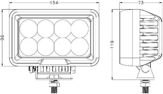 W0880f 6.0 Inch 80W 5500lm LED Work Lights Working Lamp Spot Flood Beam for Car Truck Auto